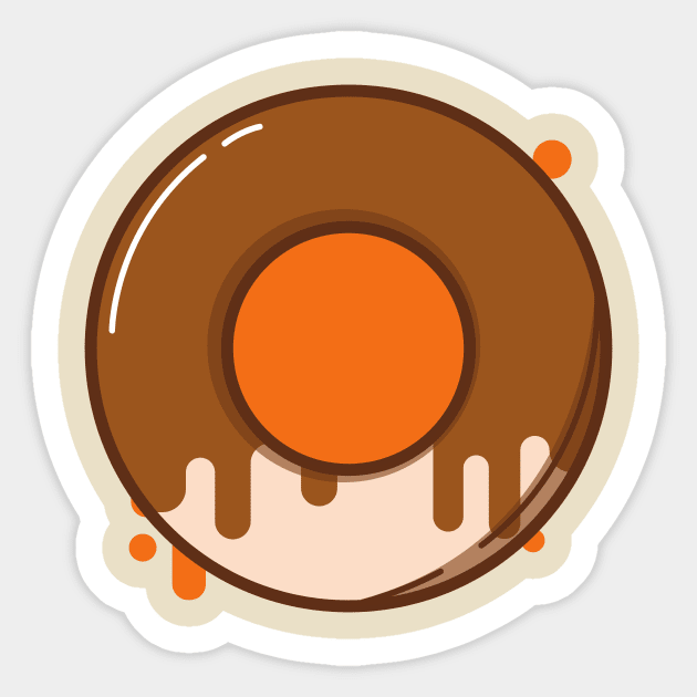 Chocolate Dip Donut Sticker by InkyArt